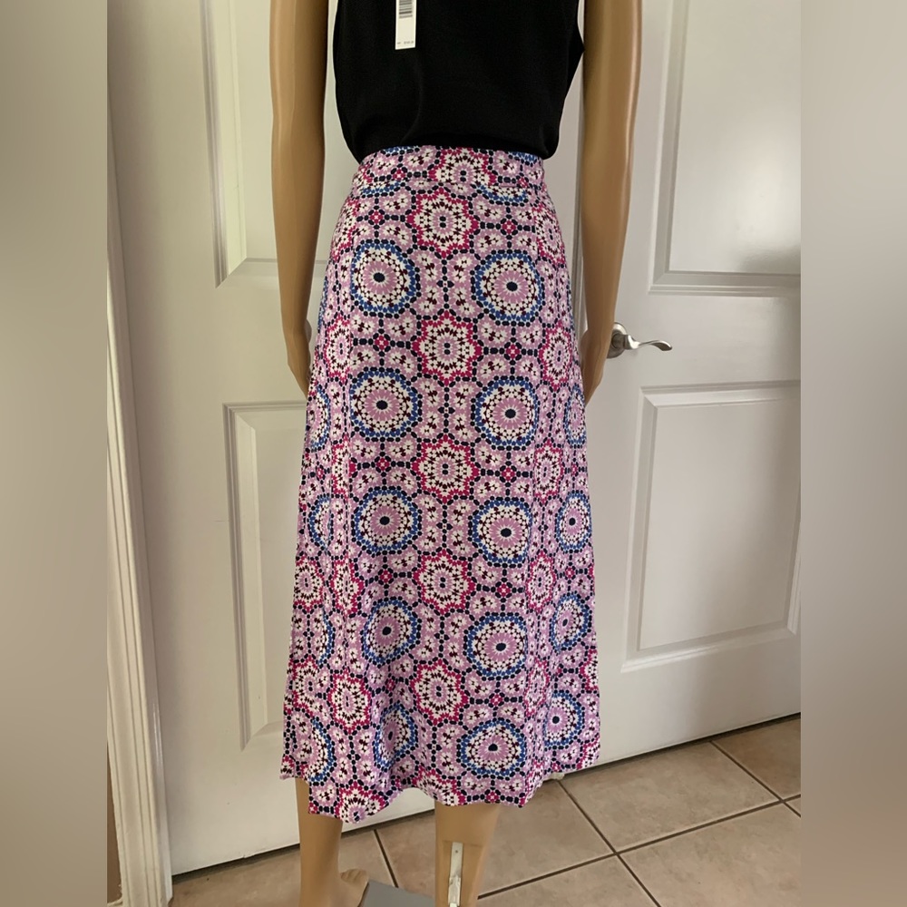 LOFT Mosaic Midi Wrap Skirt - Picture 13 of 15
